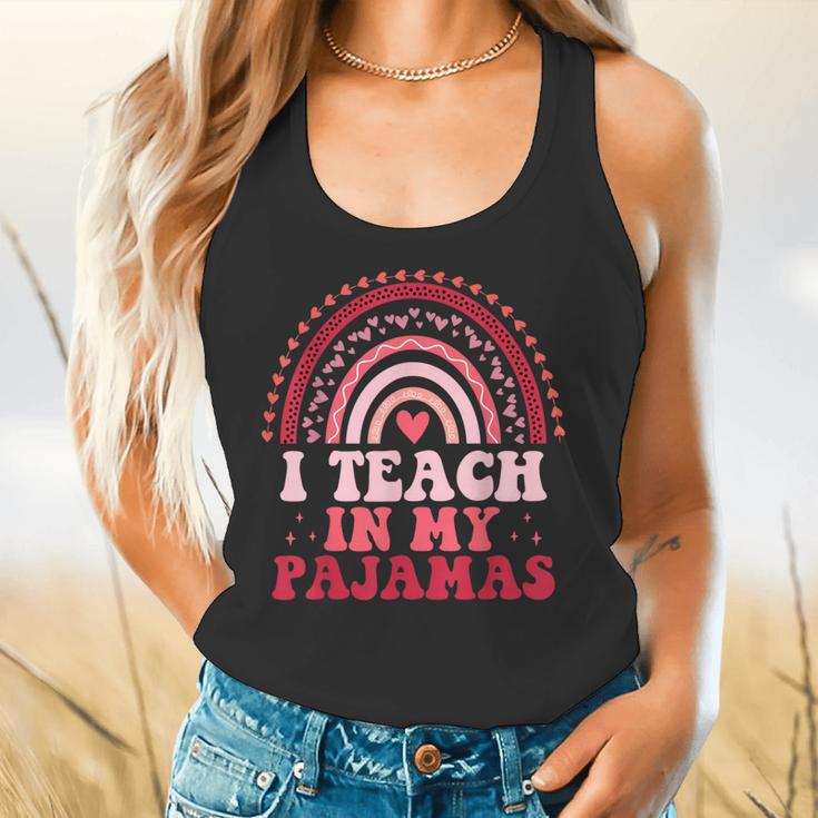 Rainbow Retro Homeschool Mom Teacher I Teach In My Pajamas Flowy Tank, gift for family, gift for coworker Rainbow Retro Homeschool Mom Teacher I Teach In My Pajamas Flowy Tank, gift for family, gift for coworker