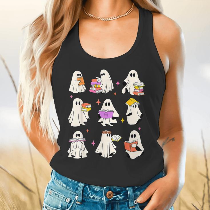 Read More Books Spooky Teacher Halloween Ghost Reading Book Flowy Tank, gift for family, gift for coworker