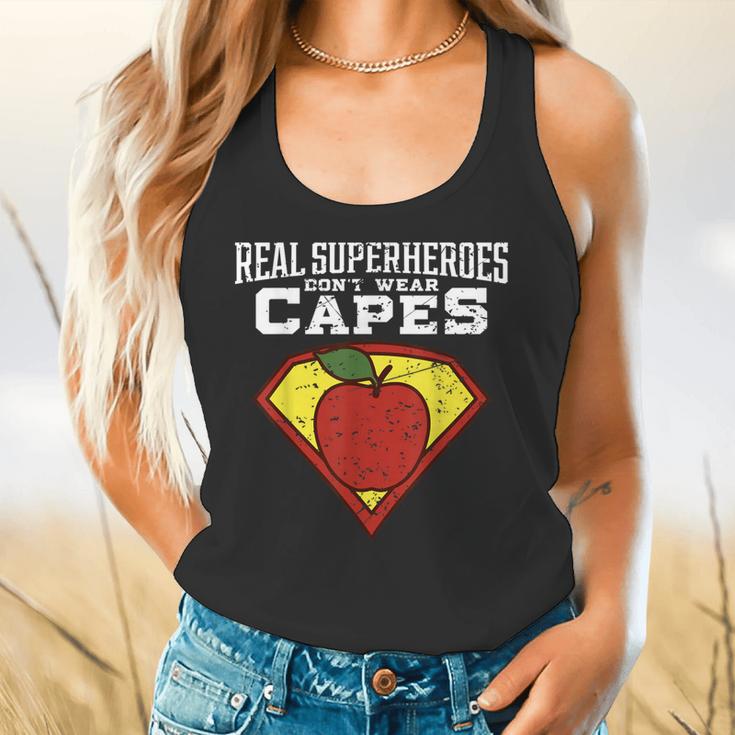 Real Superheroes Don't Wear Capes Teacher Shirt Teaching Te Flowy Tank, gift for family, gift for coworker
