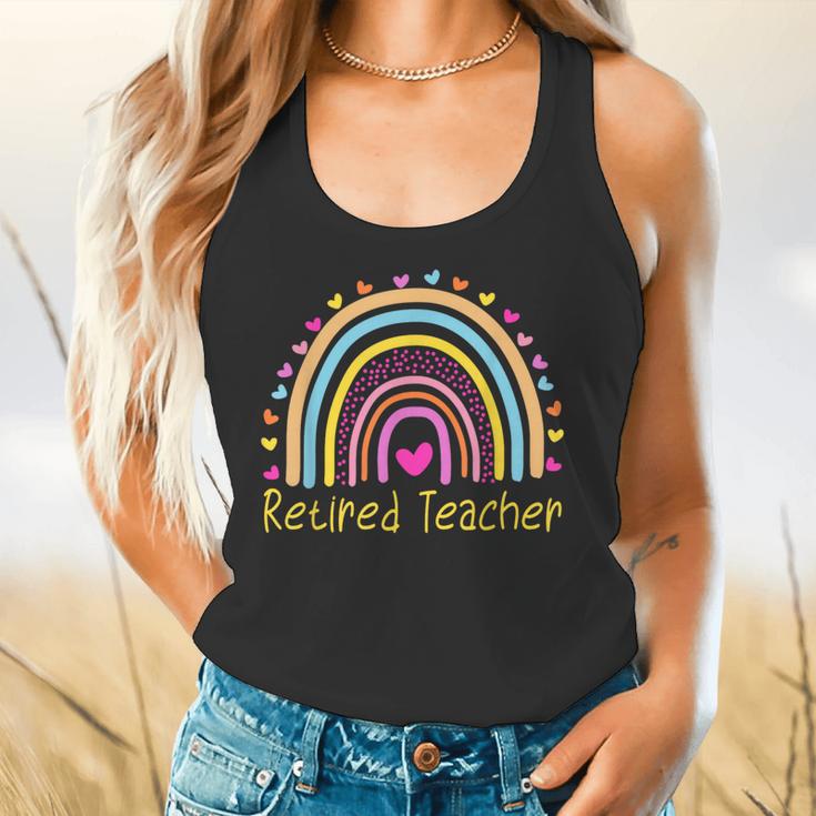 Retired Teacher Rainbow Flowy Tank, gift for family, gift for coworker Retired Teacher Rainbow Flowy Tank, gift for family, gift for coworker