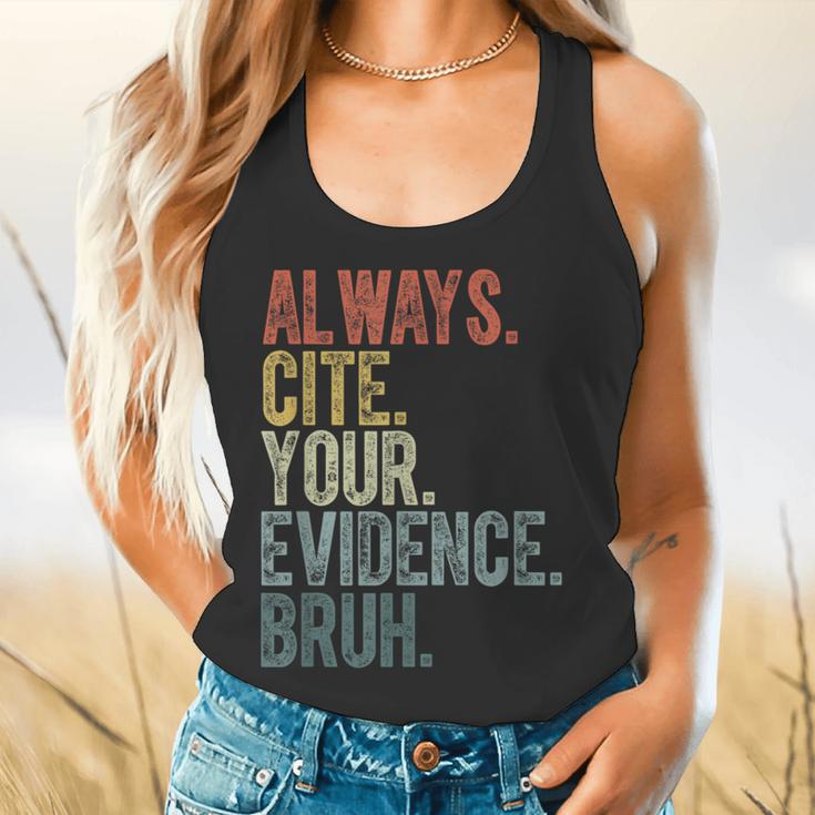 Retro ALways Cite Your Evidence Bruh ELA Teacher For Men Women Kids Flowy Tank, gift for family, gift for coworker