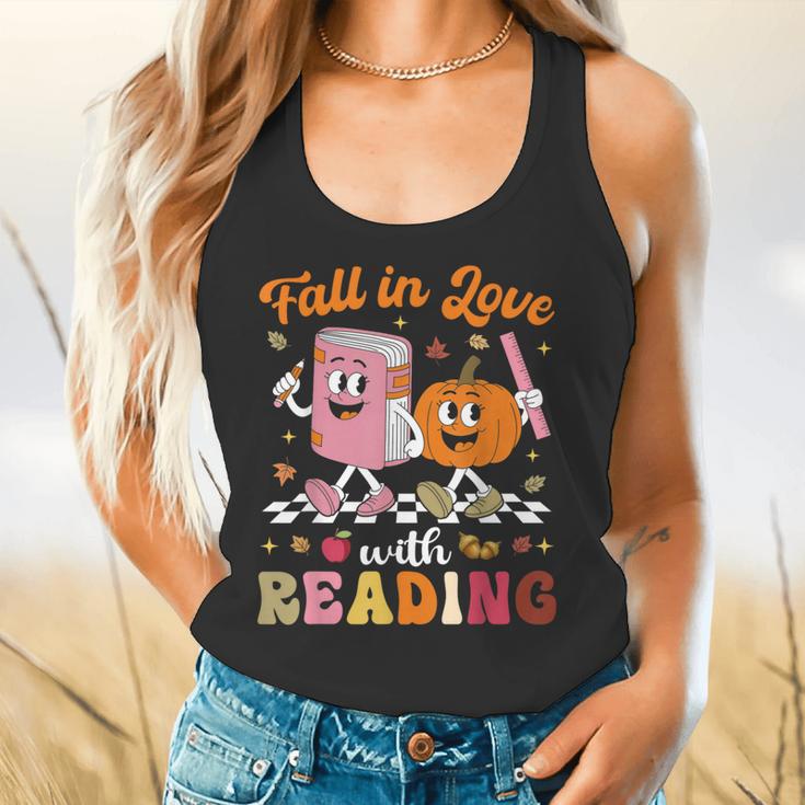 Retro Fall In Love With Learning Pumpkin Autumn Teacher Flowy Tank, gift for family, gift for coworker Retro Fall In Love With Learning Pumpkin Autumn Teacher Flowy Tank, gift for family, gift for coworker