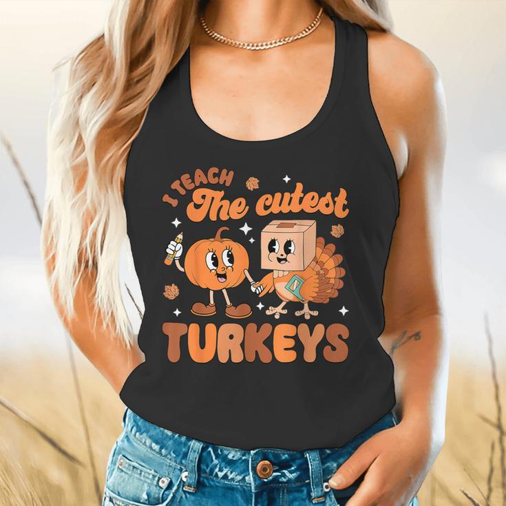 Retro I Teach The Cutest Turkey Thanksgiving Pumpkin Teacher Flowy Tank, gift for family, gift for coworker Retro I Teach The Cutest Turkey Thanksgiving Pumpkin Teacher Flowy Tank, gift for family, gift for coworker