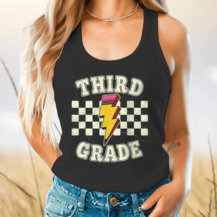 Retro Third Grade Teacher Lightning Bolt Pencil Teacher Kids Flowy Tank, gift for family, gift for coworker Retro Third Grade Teacher Lightning Bolt Pencil Teacher Kids Flowy Tank, gift for family, gift for coworker