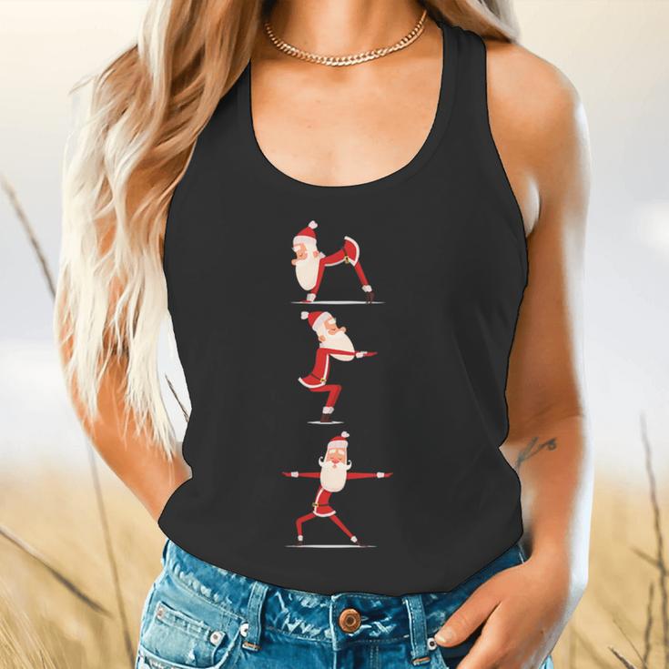 Santa Yoga Poses For Yogi Teacher Christmas Yoga Poses Flowy Tank, gift for family, gift for coworker
