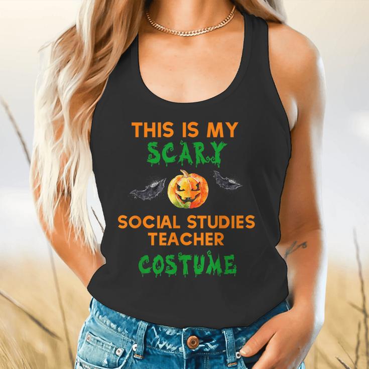 My Scary Social Studies Teacher Costume Halloween Men Women Flowy Tank, gift for family, gift for coworker My Scary Social Studies Teacher Costume Halloween Men Women Flowy Tank, gift for family, gift for coworker