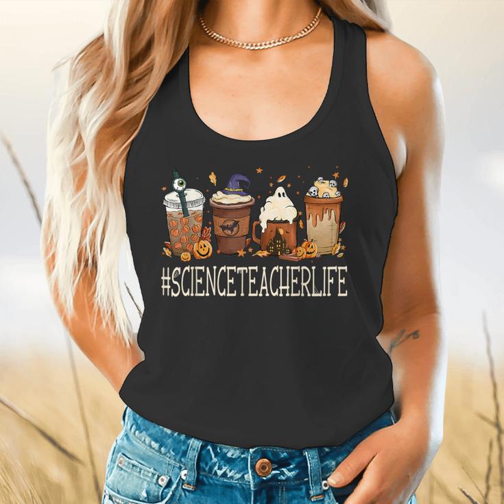 Science Teacher Horror Fall Coffee Halloween Pumpkin Autumn Flowy Tank, gift for family, gift for coworker Science Teacher Horror Fall Coffee Halloween Pumpkin Autumn Flowy Tank, gift for family, gift for coworker