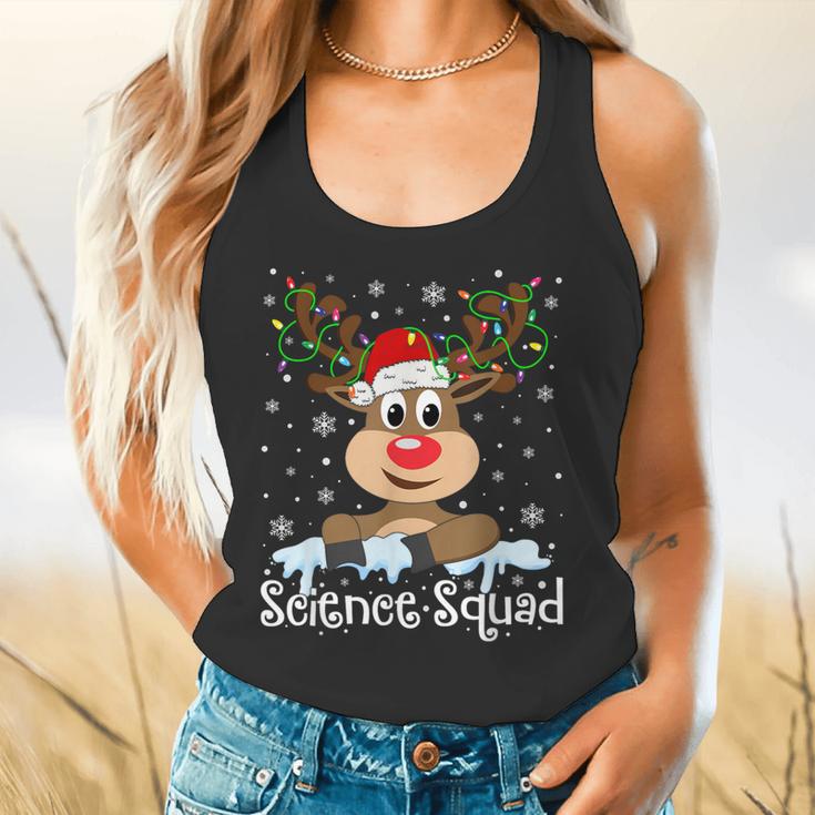 Science Teacher Squad Reindeer Christmas Teacher Xmas Lights For Men Women Flowy Tank, gift for family, gift for coworker