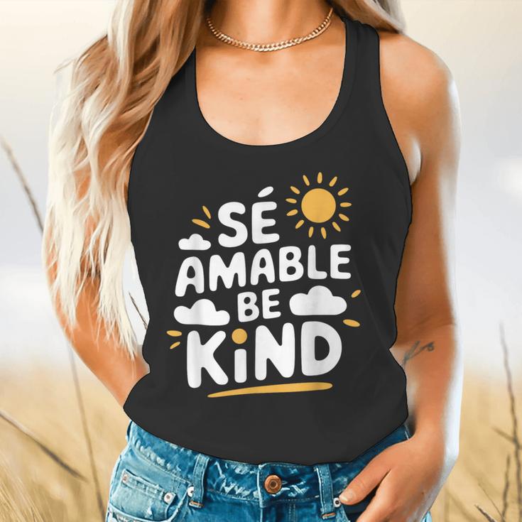SÉ AMABLE Be Kind Bilingual Teacher Maestra Spanish Teacher Flowy Tank, gift for family, gift for coworker