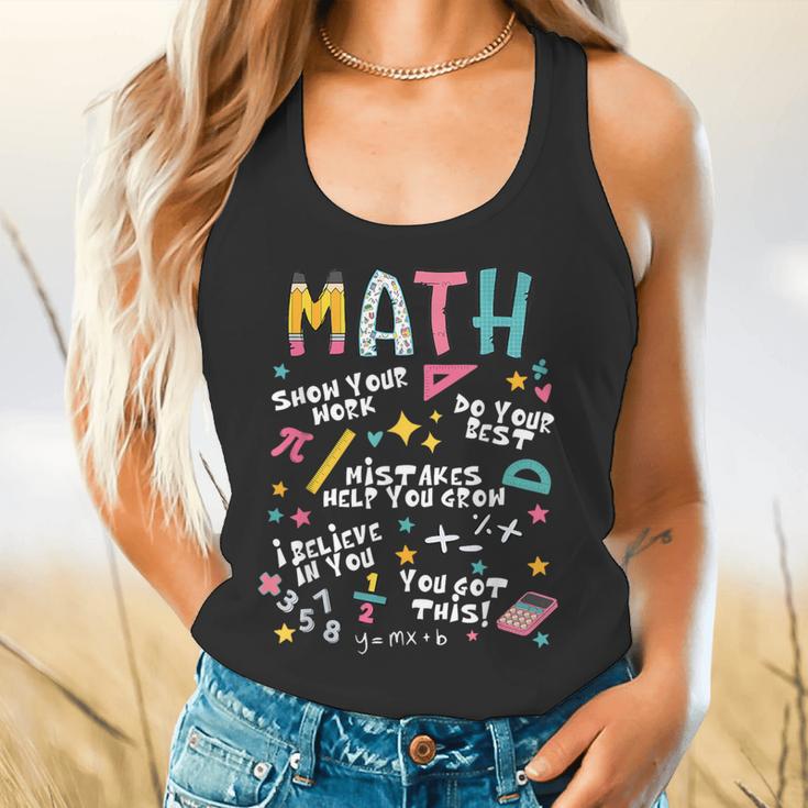 Show Your Work Math Teacher First Day Back To School Flowy Tank, gift for family, gift for coworker