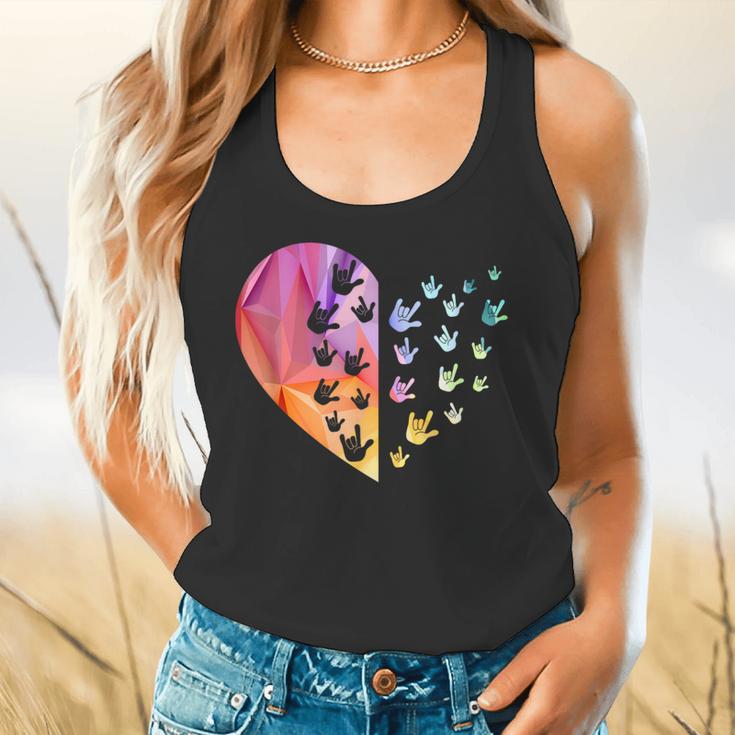 Sign Language Heart ASL For Deaf Teacher Flowy Tank, gift for family, gift for coworker Sign Language Heart ASL For Deaf Teacher Flowy Tank, gift for family, gift for coworker