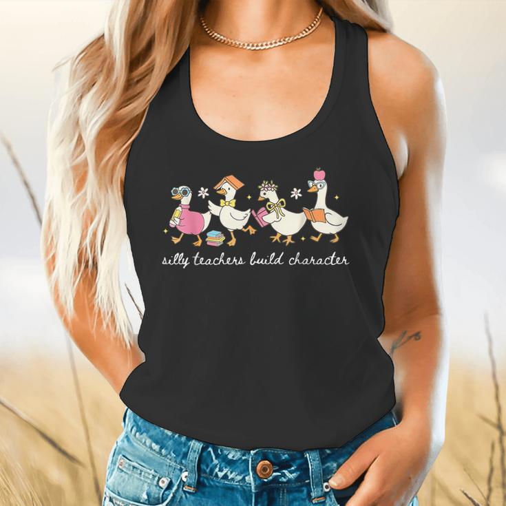 Silly Teachers Build Character Goose Teacher Back To School Flowy Tank, gift for family, gift for coworker Silly Teachers Build Character Goose Teacher Back To School Flowy Tank, gift for family, gift for coworker