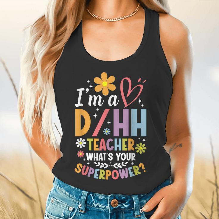 Special Education ASL Teacher Superpower DHH Teacher Flowy Tank, gift for family, gift for coworker