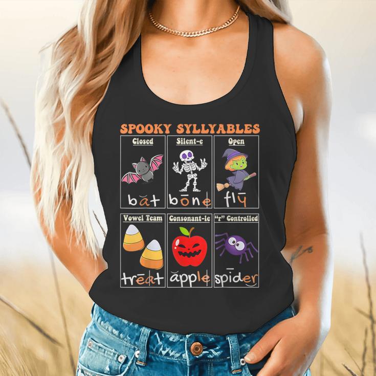 Spooky Syllables Halloween Teacher Student Education Flowy Tank, gift for family, gift for coworker