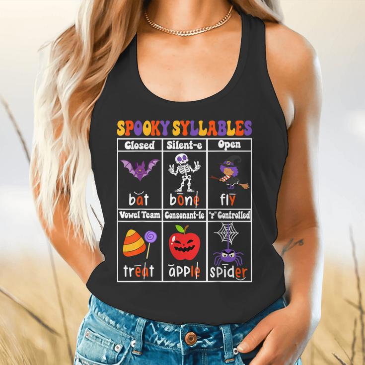 Spooky Syllables Teacher Halloween Educational Kids Flowy Tank, gift for family, gift for coworker Spooky Syllables Teacher Halloween Educational Kids Flowy Tank, gift for family, gift for coworker