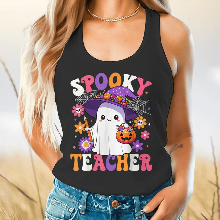 Spooky Teacher Halloween Cute Halloween Teacher Ghost Flowy Tank, gift for family, gift for coworker Spooky Teacher Halloween Cute Halloween Teacher Ghost Flowy Tank, gift for family, gift for coworker