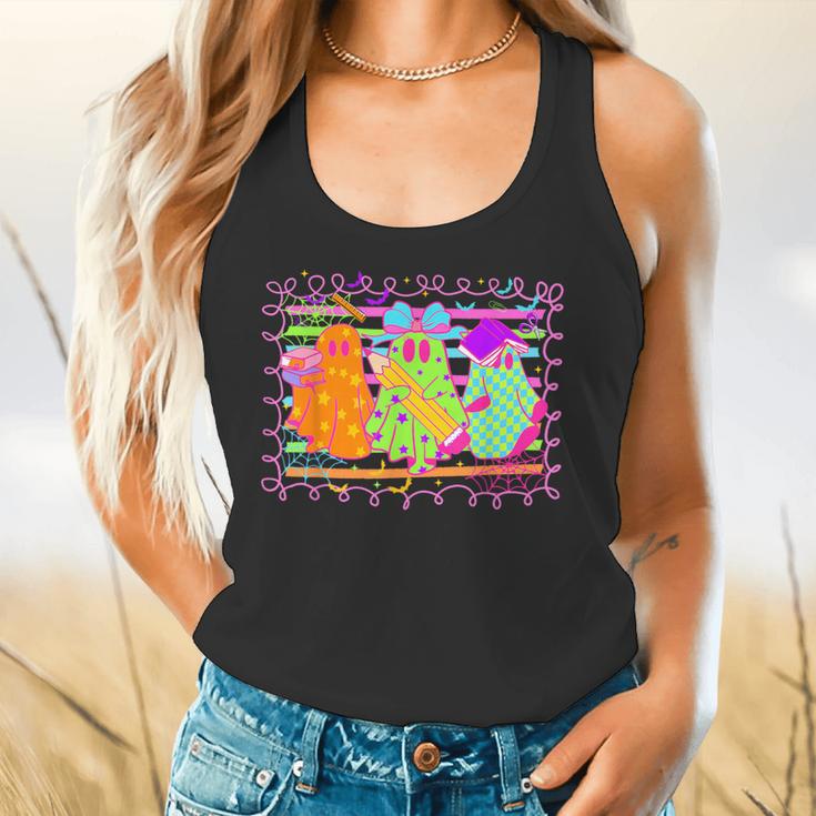 Spooky Teacher Halloween Ghost Fall Autumn Season Women Flowy Tank, gift for family, gift for coworker Spooky Teacher Halloween Ghost Fall Autumn Season Women Flowy Tank, gift for family, gift for coworker