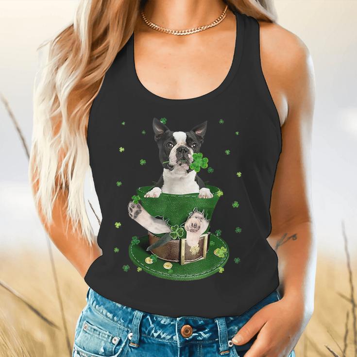 St Patrick's Day Leprechaun Boston Terrier Dog Shamrock For Men Women Kids Flowy Tank, gift for family, gift for coworker