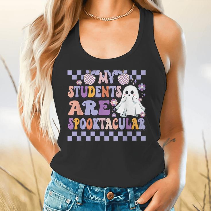My Students Are Spooktacular Teacher Halloween Vibes Flowy Tank, gift for family, gift for coworker My Students Are Spooktacular Teacher Halloween Vibes Flowy Tank, gift for family, gift for coworker