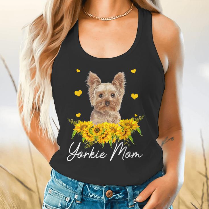 Sunflower Yorkie Mom Dog Lover Flowy Tank, gift for family, gift for coworker