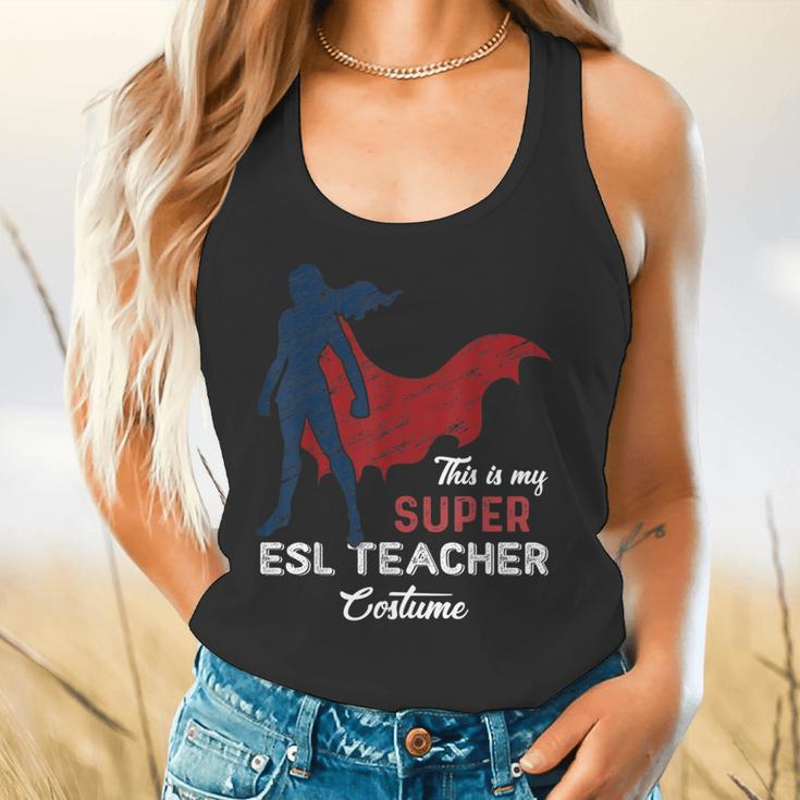 This Is My Super ESL Teacher Costume Lazy Halloween Flowy Tank, gift for family, gift for coworker