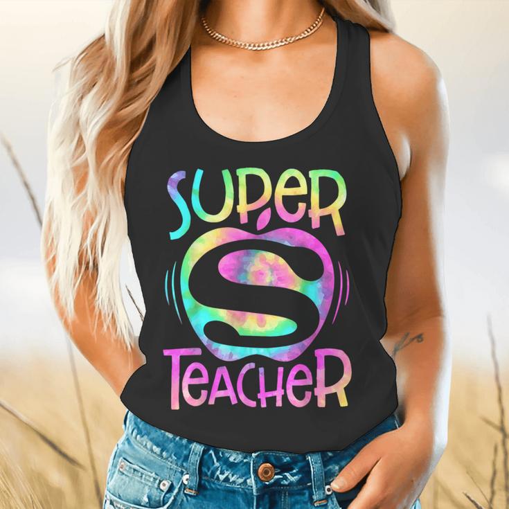 Super Teacher Back To School Apple Tie Dye First Day Flowy Tank, gift for family, gift for coworker Super Teacher Back To School Apple Tie Dye First Day Flowy Tank, gift for family, gift for coworker
