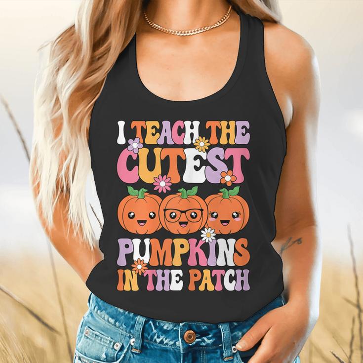 I Teach The Cutest Pumpkins Halloween Fall Teacher Women Flowy Tank, gift for family, gift for coworker