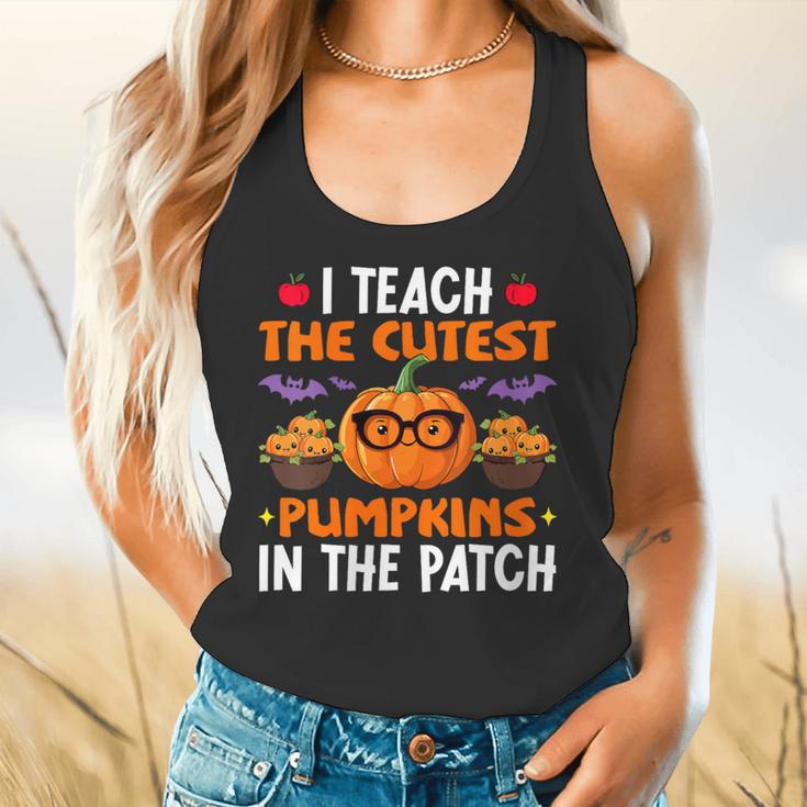 I Teach The Cutest Pumpkins In The Patch Halloween Teacher Flowy Tank, gift for family, gift for coworker