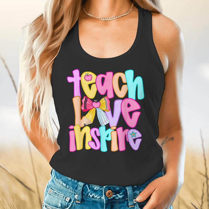 Teach Love Inspire Preppy Back To School Teacher Women Flowy Tank, gift for family, gift for coworker Teach Love Inspire Preppy Back To School Teacher Women Flowy Tank, gift for family, gift for coworker