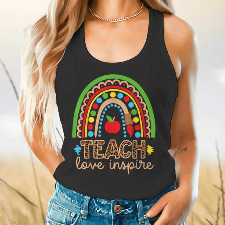 Teach Love Inspire Rainbow Leopard Cheetah Print Teacher Flowy Tank, gift for family, gift for coworker Teach Love Inspire Rainbow Leopard Cheetah Print Teacher Flowy Tank, gift for family, gift for coworker