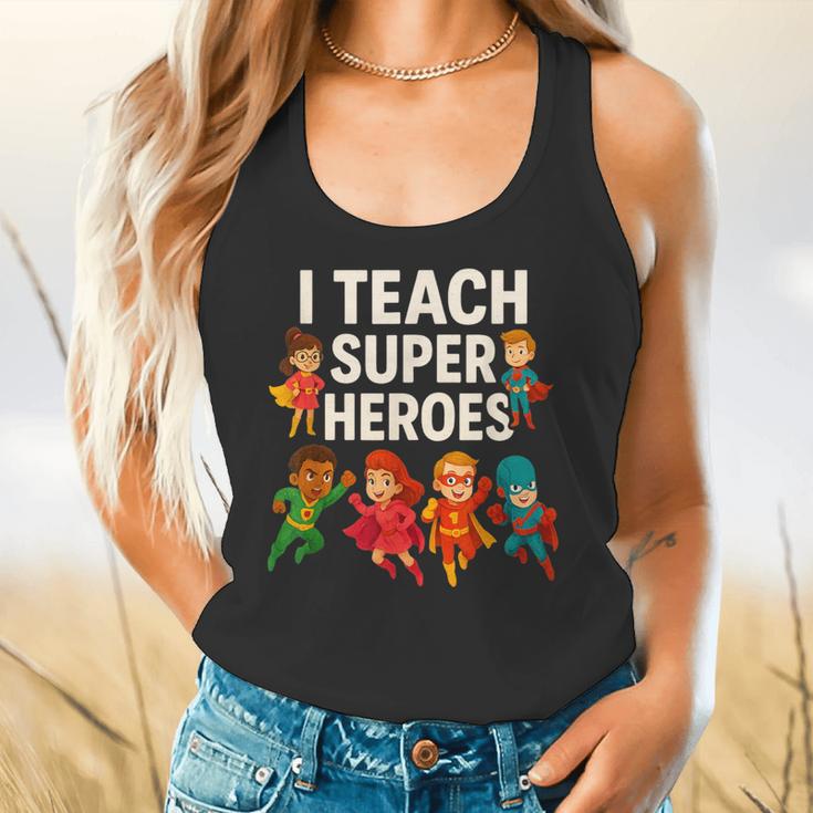 I Teach Super Heroes Teacher Flowy Tank, gift for family, gift for coworker I Teach Super Heroes Teacher Flowy Tank, gift for family, gift for coworker