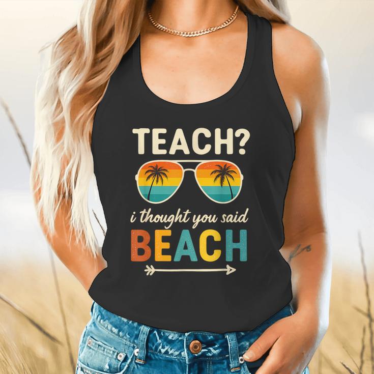Teach I Thought You Said Beach Teacher Summer Vacation Flowy Tank, gift for family, gift for coworker Teach I Thought You Said Beach Teacher Summer Vacation Flowy Tank, gift for family, gift for coworker