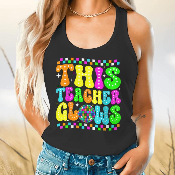 This Teacher 80s 90s Teachers's Day Glows Last Day Of School Flowy Tank, gift for family, gift for coworker