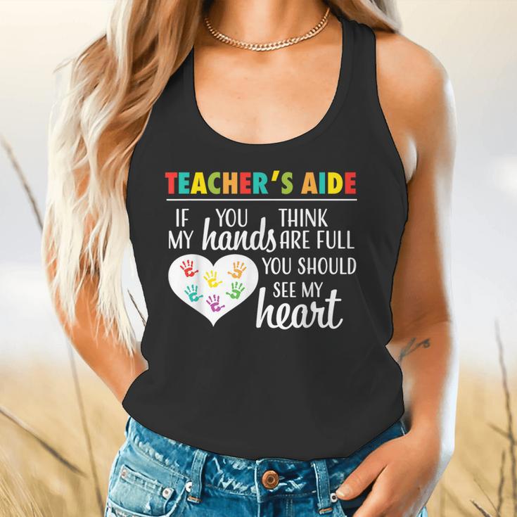 Teacher Aide Appreciation Cute Heart Tee For Women Flowy Tank, gift for family, gift for coworker