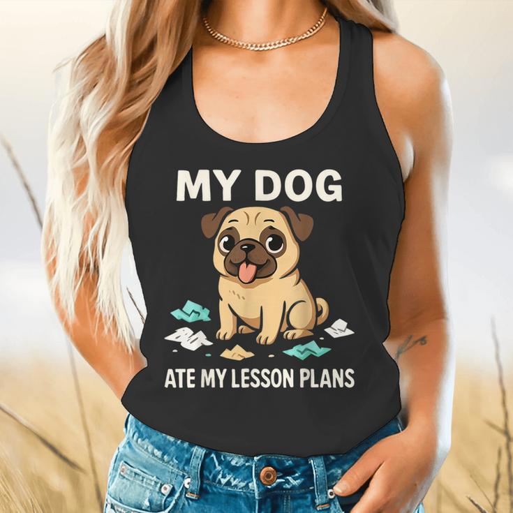 Teacher My Dog Ate My Lesson Plans School Staff Flowy Tank, gift for family, gift for coworker