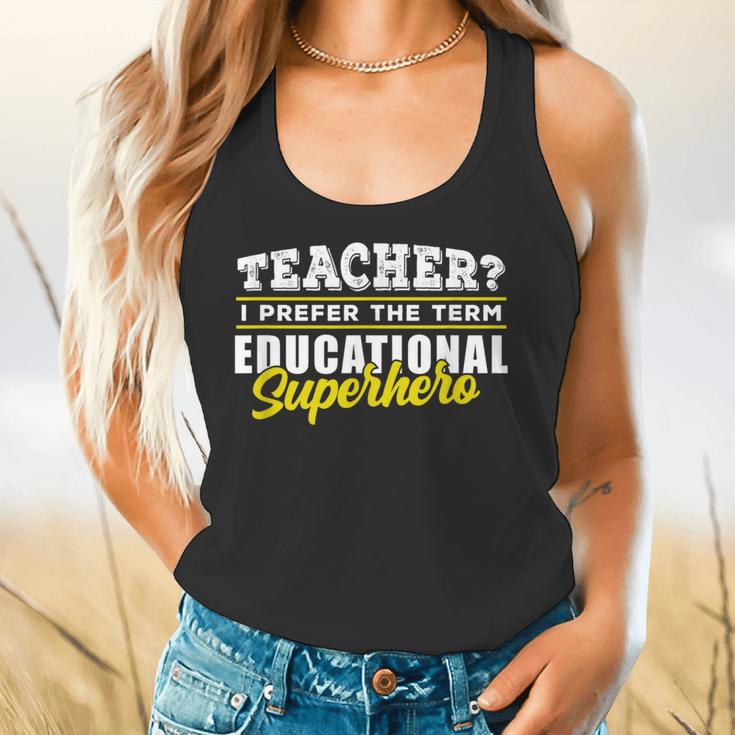 Teacher Educational Superhero School Teachers Flowy Tank, gift for family, gift for coworker