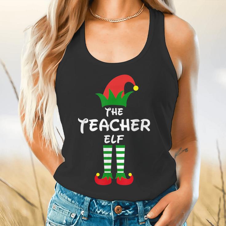The Teacher Elf Family Matching Group Idea Christmas Flowy Tank, gift for family, gift for coworker The Teacher Elf Family Matching Group Idea Christmas Flowy Tank, gift for family, gift for coworker