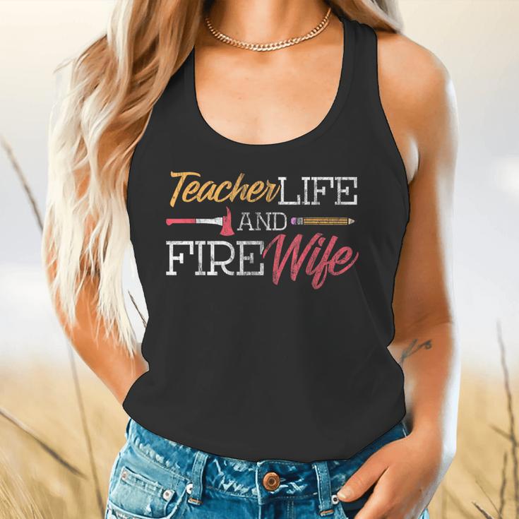 Teacher And Firefighter Wife Shirt Teacher Life Fire Wife Flowy Tank, gift for family, gift for coworker Teacher And Firefighter Wife Shirt Teacher Life Fire Wife Flowy Tank, gift for family, gift for coworker