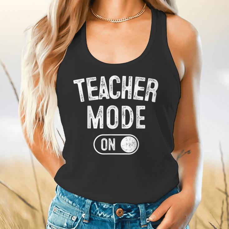 Teacher Mode On School Education Educator Flowy Tank, gift for family, gift for coworker Teacher Mode On School Education Educator Flowy Tank, gift for family, gift for coworker