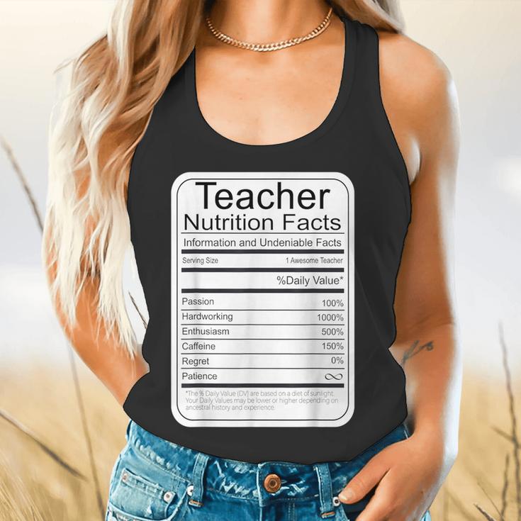 Teacher Nutrition Facts Teachers Nutritional Fact Flowy Tank, gift for family, gift for coworker