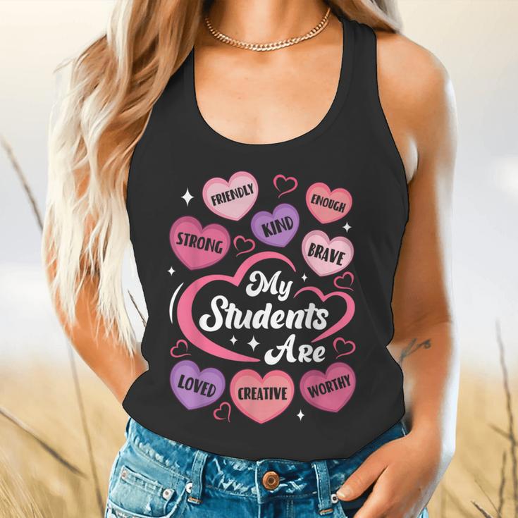 Teacher Positive Affirmations Candy Heart Valentine's Day Flowy Tank, gift for family, gift for coworker Teacher Positive Affirmations Candy Heart Valentine's Day Flowy Tank, gift for family, gift for coworker