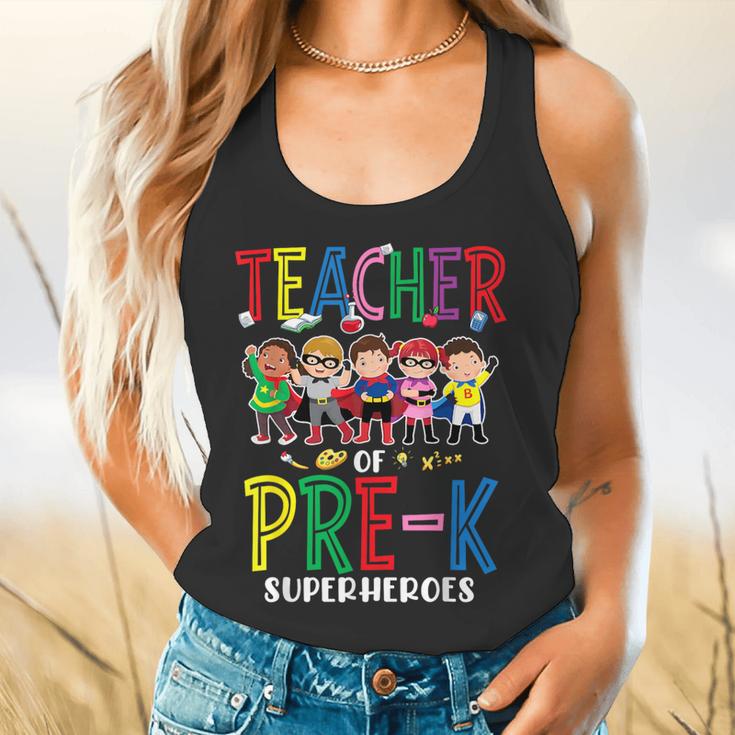 Teacher Of Pre K Superheroes Teacher New School Year Men Women Flowy Tank, gift for family, gift for coworker