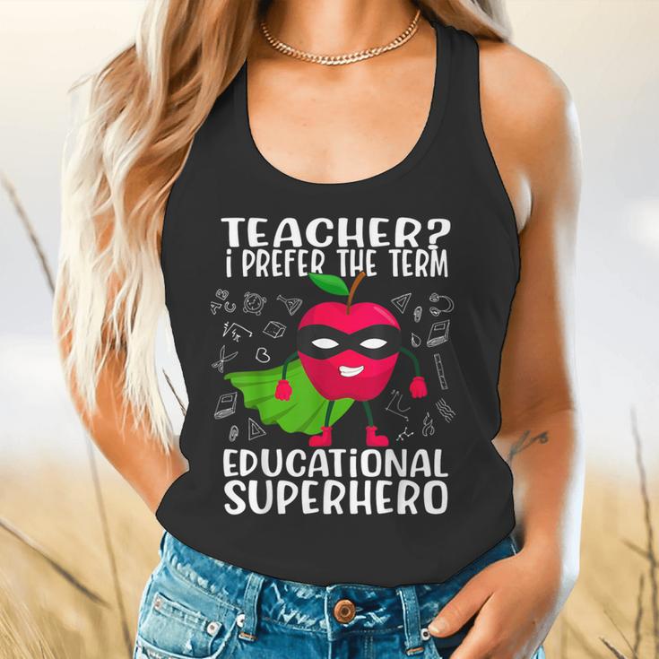 Teacher I Prefer The Term Educational Superhero Flowy Tank, gift for family, gift for coworker Teacher I Prefer The Term Educational Superhero Flowy Tank, gift for family, gift for coworker