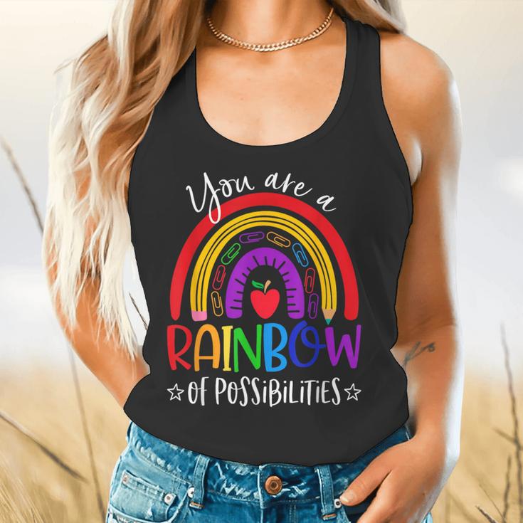 Teacher You Are a Rainbow Of Possibilities Funny Flowy Tank, gift for family, gift for coworker
