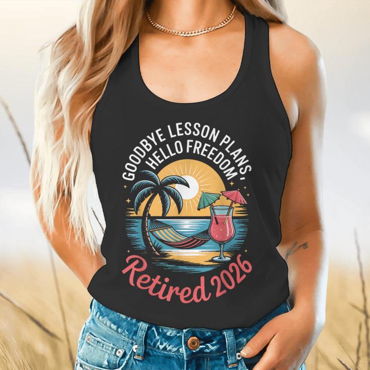 Teacher Retirement Shirts 2026 Goodbye Lesson Hello Freedom Flowy Tank, gift for family, gift for coworker