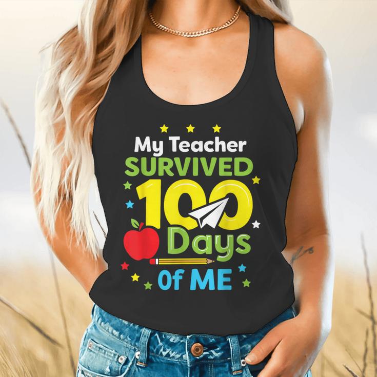 My Teacher Survived 100 Days Of Me Flowy Tank, gift for family, gift for coworker My Teacher Survived 100 Days Of Me Flowy Tank, gift for family, gift for coworker