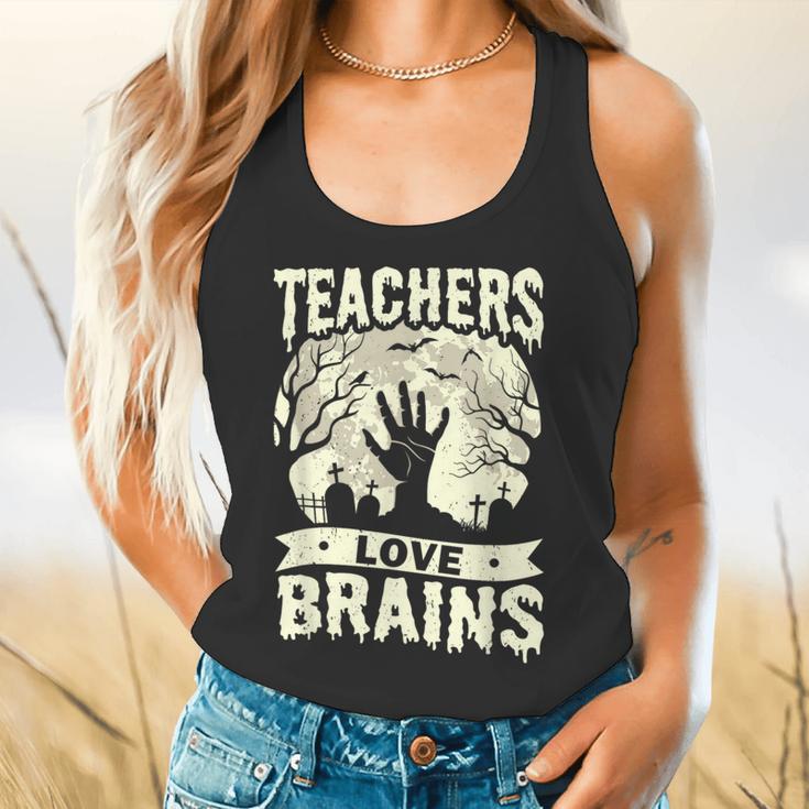 Teachers Love Brains Halloween Costume Boo Trick Teach Flowy Tank, gift for family, gift for coworker