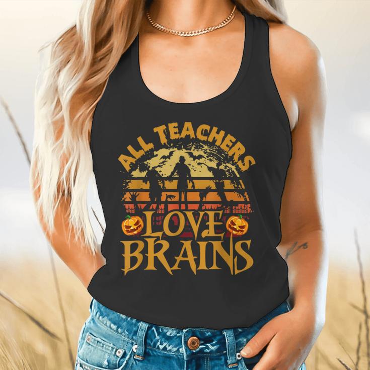 All Teachers Love Brains School Halloween Costume Flowy Tank, gift for family, gift for coworker All Teachers Love Brains School Halloween Costume Flowy Tank, gift for family, gift for coworker