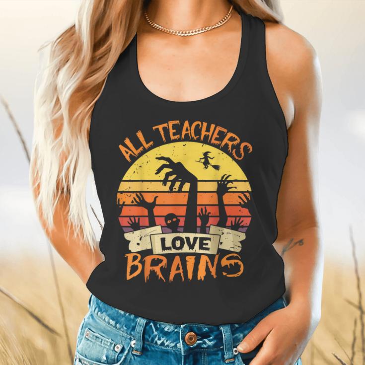 All Teachers Love Brains Shirt Halloween Teachers Flowy Tank, gift for family, gift for coworker