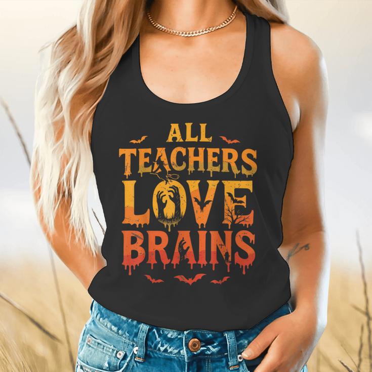 All Teachers Love Brains Shirt Halloween Teacher Flowy Tank, gift for family, gift for coworker All Teachers Love Brains Shirt Halloween Teacher Flowy Tank, gift for family, gift for coworker